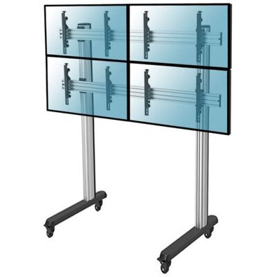 Kimex Soporte de Suelo con Ruedas para 4 Pantallas de TV 45"-55" Altura 240cm VESA 600x400 Máx. 50Kg Kimex Soporte de Suelo con Ruedas para 4 Pantallas de TV 45"-55" Altura 240cm VESA 600x400 Máx. 50Kg