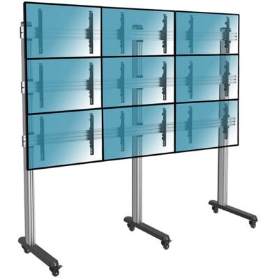 Kimex Soporte de Suelo Móvil para 9 TV 50"-55" VESA 600x400 Máx. 50Kg Kimex Soporte de Suelo Móvil para 9 TV 50"-55" VESA 600x400 Máx. 50Kg