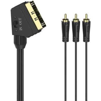Cable euroconector Hama 00205156 1,5 m SCART a 3 x RCA macho oro negro Cable euroconector Hama 00205156 1,5 m SCART a 3 x RCA macho oro negro