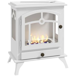 Homcom Chimenea De Bioetanol Con Tanque De 0,9 L 45x28x54 Cm Blanco Homcom Chimenea De Bioetanol Con Tanque De 0,9 L 45x28x54 Cm Blanco