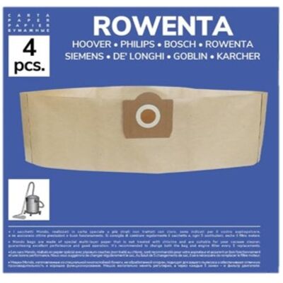 recamania Pack De 4 Bolsas De Papel Compatibles Con Aspiradoras Rowenta, Bully, Collecto, Kärcher Wd3 recamania Pack De 4 Bolsas De Papel Compatibles Con Aspiradoras Rowenta, Bully, Collecto, Kärcher Wd3