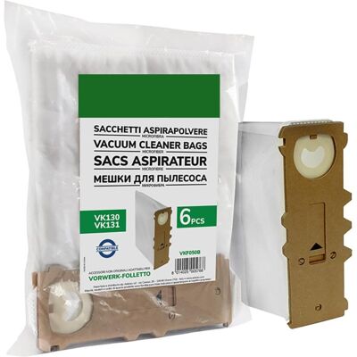 recamania Pack De 6 Bolsas De Microfibra Compatibles Con Aspiradoras Folletto Vk130 Y Vk131 recamania Pack De 6 Bolsas De Microfibra Compatibles Con Aspiradoras Folletto Vk130 Y Vk131