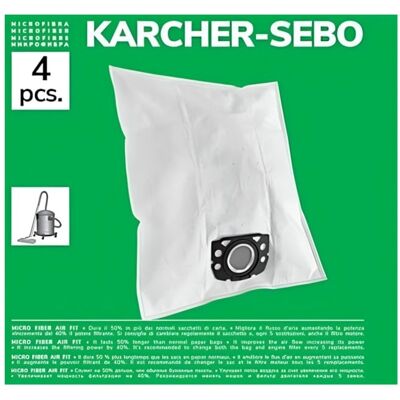 recamania Pack De 4 Bolsas De Microfibra Compatibles Con Aspiradoras Kärcher Wd4, Wd5, Wd6, Wd5p, Wd6p Premium recamania Pack De 4 Bolsas De Microfibra Compatibles Con Aspiradoras Kärcher Wd4, Wd5, Wd6, Wd5p, Wd6p Premium