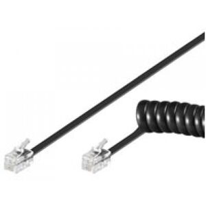 Goobay Cable Telefónico en Espiral de 4 hilos RJ10 7m Negro Goobay Cable Telefónico en Espiral de 4 hilos RJ10 7m Negro