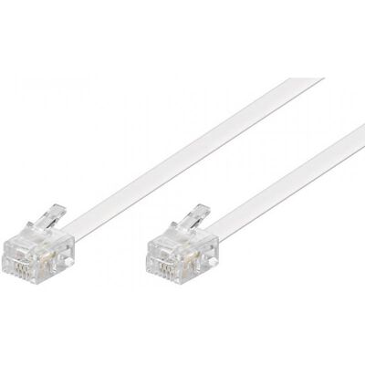 Goobay Cable de Teléfono RJ11 6P4C Macho/Macho 3m Blanco Goobay Cable de Teléfono RJ11 6P4C Macho/Macho 3m Blanco