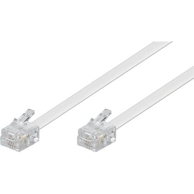 Goobay Cable de Teléfono RJ11 6P4C Macho/Macho 10m Blanco Goobay Cable de Teléfono RJ11 6P4C Macho/Macho 10m Blanco