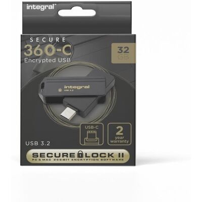 Unidad USB-C de 32GB de Integral - Segura, Rápida y Encriptada Unidad USB-C de 32GB de Integral - Segura, Rápida y Encriptada