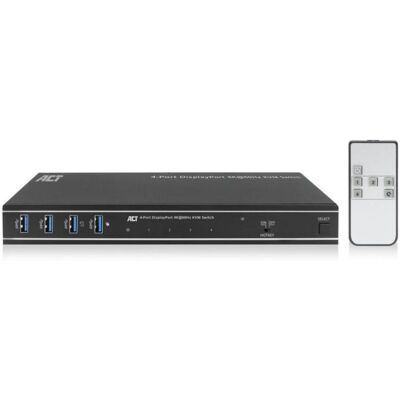 Interruptor KVM ACT AC7934 4 Puertos 4K Ultra HD DisplayPort Interruptor KVM ACT AC7934 4 Puertos 4K Ultra HD DisplayPort