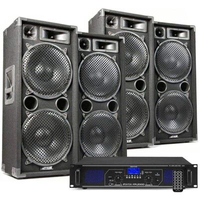 Set sonido DJ Fenton MAX212 + FPL2000 5600 W Bluetooth USB/SD Set sonido DJ Fenton MAX212 + FPL2000 5600 W Bluetooth USB/SD