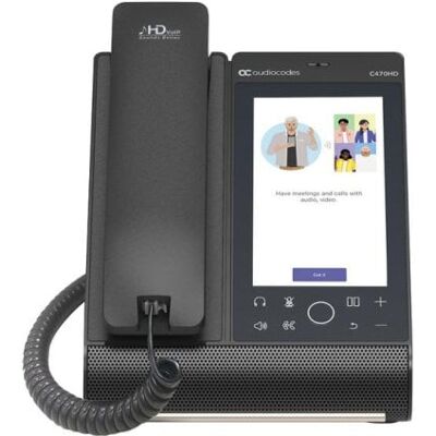 Teléfono IP Audiocodes C470HD pantalla táctil 5,5" Android Bluetooth WiFi Gigabit Teléfono IP Audiocodes C470HD pantalla táctil 5,5" Android Bluetooth WiFi Gigabit