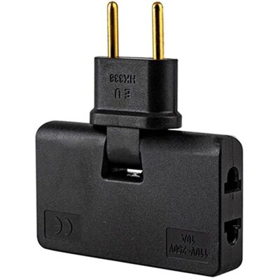 OEM Adaptador Enchufe Plano De Toma De Pared Negro 10 A OEM Adaptador Enchufe Plano De Toma De Pared Negro 10 A