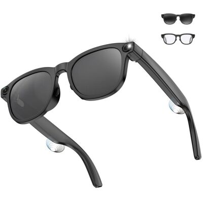 Gafas inteligentes Ksix Spectrum 8MP Full HD IA Almacenamiento 4GB Negro Gafas inteligentes Ksix Spectrum 8MP Full HD IA Almacenamiento 4GB Negro