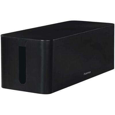 Organizador de cables Hama Maxi negro caja plástica con ranuras y pies antideslizantes Organizador de cables Hama Maxi negro caja plástica con ranuras y pies antideslizantes