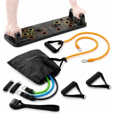 Pack Tabla Flexiones Push-up y Bandas Resistencia InnovaGoods Pack Tabla Flexiones Push-up y Bandas Resistencia InnovaGoods