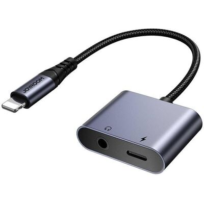 Adaptador Audio Joyroom SY-L01 Lightning a 3.5mm + Lightning Negro Adaptador Audio Joyroom SY-L01 Lightning a 3.5mm + Lightning Negro