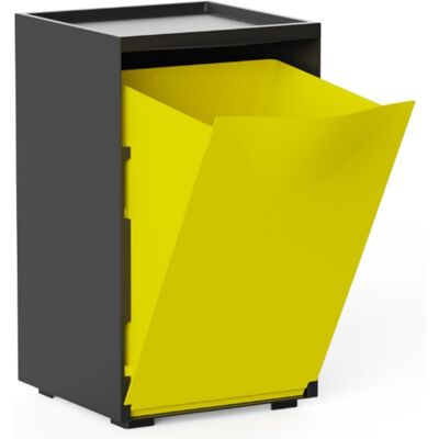 recamania Cubo Apilable De Reciclaje De Plástico Con Apertura Frontal - Color Amarillo - Medidas: 46x28x27 Cm recamania Cubo Apilable De Reciclaje De Plástico Con Apertura Frontal - Color Amarillo - Medidas: 46x28x27 Cm