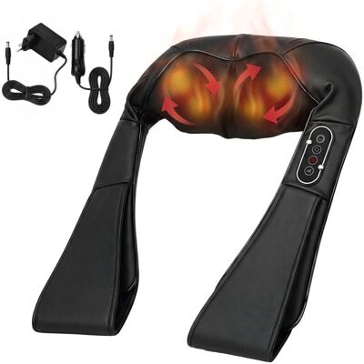 Homcom Masajeador Cervical Y Espalda Con Calor Y 8 Nodos Shiatsu Negro Homcom Masajeador Cervical Y Espalda Con Calor Y 8 Nodos Shiatsu Negro