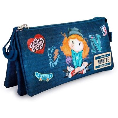 Estuche escolar Karactermania Forever Ninette Skater Azul triple portatodo Estuche escolar Karactermania Forever Ninette Skater Azul triple portatodo