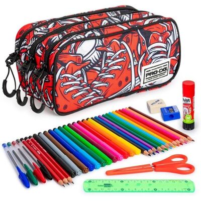 Estuche escolar triple Karactermania ColePack EcoTrick con material escolar incluido Estuche escolar triple Karactermania ColePack EcoTrick con material escolar incluido