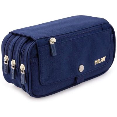Estuche Portatodo Triple Milan 1918 Azul con 4 Cremalleras Estuche Portatodo Triple Milan 1918 Azul con 4 Cremalleras