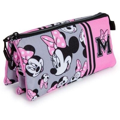 Estuche escolar triple Karactermania Minnie Mouse Ribbons Gris Estuche escolar triple Karactermania Minnie Mouse Ribbons Gris