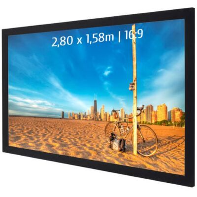 Kimex Pantalla de Proyección Fija con Marco 2.80x1.58m Formato 16:9 Kimex Pantalla de Proyección Fija con Marco 2.80x1.58m Formato 16:9