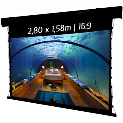 Kimex Pantalla de Proyección Motorizada Tensionada 2.80x1.58m Formato 16:9 Wi-Fi Negra Kimex Pantalla de Proyección Motorizada Tensionada 2.80x1.58m Formato 16:9 Wi-Fi Negra