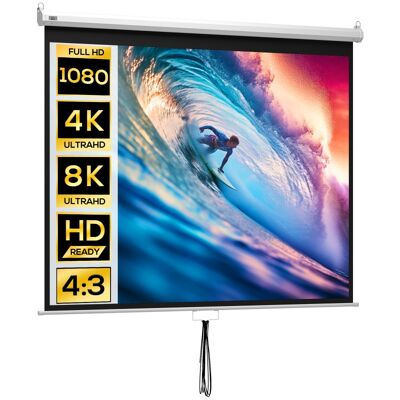 Homcom Pantalla De Proyector Manual 100 Pulgadas Formato 4:3/16:9 Blanco Homcom Pantalla De Proyector Manual 100 Pulgadas Formato 4:3/16:9 Blanco