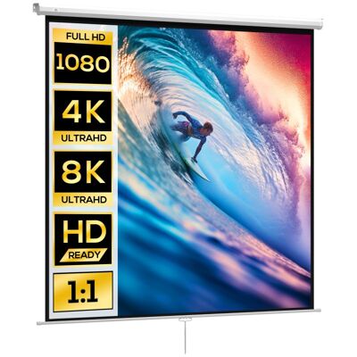 Homcom Pantalla De Proyector Manual 120 Pulgadas Formato 1:1 207x207 Cm Blanco Homcom Pantalla De Proyector Manual 120 Pulgadas Formato 1:1 207x207 Cm Blanco