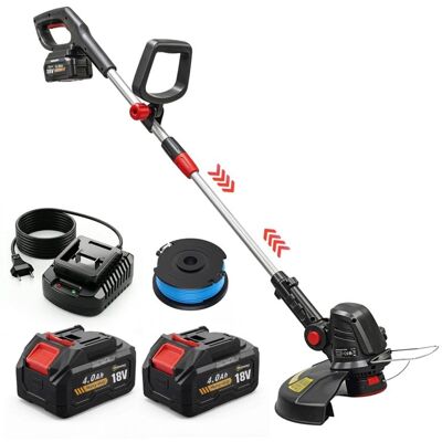 Outsunny Desbrozadora Batería 18v Con 2 Baterías De 4.0ah Y Cargador Plateado Outsunny Desbrozadora Batería 18v Con 2 Baterías De 4.0ah Y Cargador Plateado