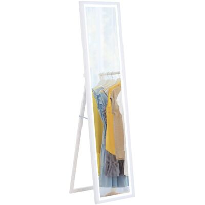 Homcom Espejo De Cuerpo Entero Con Luz Led 160x40 Cm Con Soporte Blanco Homcom Espejo De Cuerpo Entero Con Luz Led 160x40 Cm Con Soporte Blanco