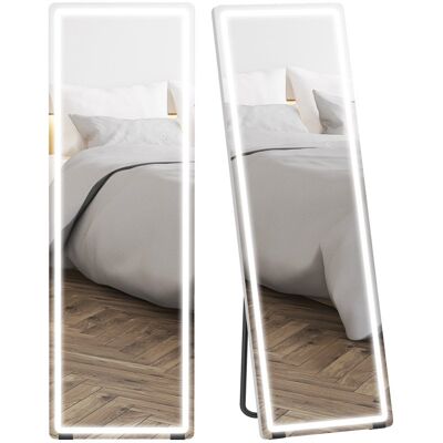 Homcom Espejo De Pie Cuerpo Entero Con Luces 150x50 Cm Sin Marco Transparente Homcom Espejo De Pie Cuerpo Entero Con Luces 150x50 Cm Sin Marco Transparente