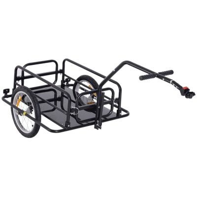 Homcom Remolque De Carga Para Bicicleta Con 2 Ruedas 155x71,5x77 Cm Negro Homcom Remolque De Carga Para Bicicleta Con 2 Ruedas 155x71,5x77 Cm Negro