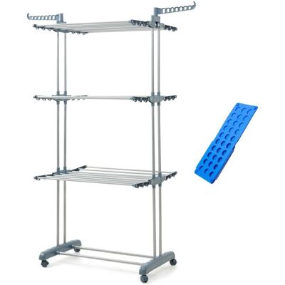 Innovagoods Ig827809 Pack Tendedero Plegable Vertical Con Ruedas Y Doblador De Ropa Azul 49-62 X 175 X 73 Cm Innovagoods Ig827809 Pack Tendedero Plegable Vertical Con Ruedas Y Doblador De Ropa Azul 49-62 X 175 X 73 Cm