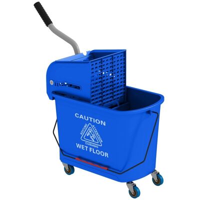 Homcom Cubo De Fregona Con Ruedas 20 L Con Sistema De Escurridor Y Asa Azul Homcom Cubo De Fregona Con Ruedas 20 L Con Sistema De Escurridor Y Asa Azul