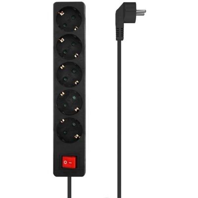 Aisens Regleta con Interruptor 5 Tomas 1.4m Negra Aisens Regleta con Interruptor 5 Tomas 1.4m Negra