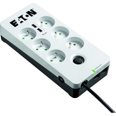 Eaton PB6TUF Regleta de Protección de 6 Tomas con 2 Cargadores USB y 1 Puerto RJ11 1.5m Eaton PB6TUF Regleta de Protección de 6 Tomas con 2 Cargadores USB y 1 Puerto RJ11 1.5m