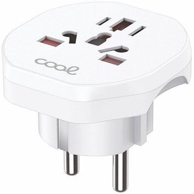 Cool Adaptador de Enchufe Universal Internacional World to Europe Blanco Cool Adaptador de Enchufe Universal Internacional World to Europe Blanco