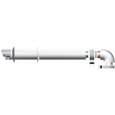 Kit evacuación de humos Ariston Next Evo SFT horizontal 1m tubo 60/100mm codo 90º blanco Kit evacuación de humos Ariston Next Evo SFT horizontal 1m tubo 60/100mm codo 90º blanco