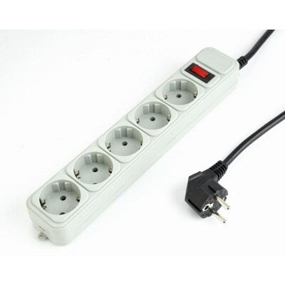 Regleta Gembird SPG3-B-10C 5 tomas 3m protección sobretensiones interruptor 16A 250V Regleta Gembird SPG3-B-10C 5 tomas 3m protección sobretensiones interruptor 16A 250V