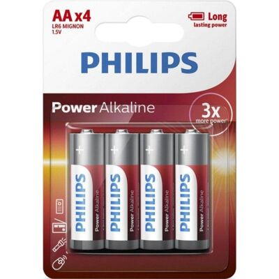 Pila AA Philips LR6P4B/10 Alcalina 1.5V Pack 4 Unidades Potencia Pro Alta Duración Pila AA Philips LR6P4B/10 Alcalina 1.5V Pack 4 Unidades Potencia Pro Alta Duración