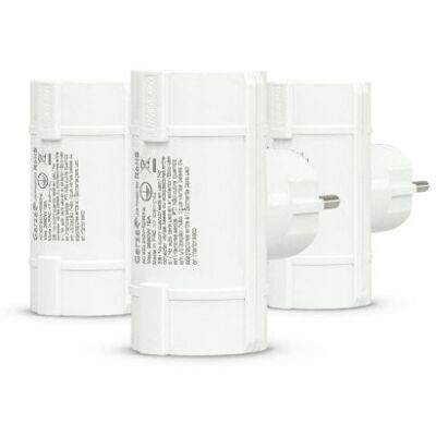 Garza - Adaptador Doble Lateral Schuko Con Protección Infantil Y Toma De Tierra - Pack De 3 Garza - Adaptador Doble Lateral Schuko Con Protección Infantil Y Toma De Tierra - Pack De 3