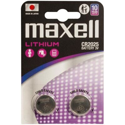Batería Maxell 12239200 CR2025 Litio 3V Pack 2 unidades 170mAh Batería Maxell 12239200 CR2025 Litio 3V Pack 2 unidades 170mAh