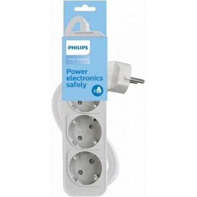 Regleta Philips CHP2134W/12 3 Tomas Schuko con Interruptor y LEDs de Estado Regleta Philips CHP2134W/12 3 Tomas Schuko con Interruptor y LEDs de Estado
