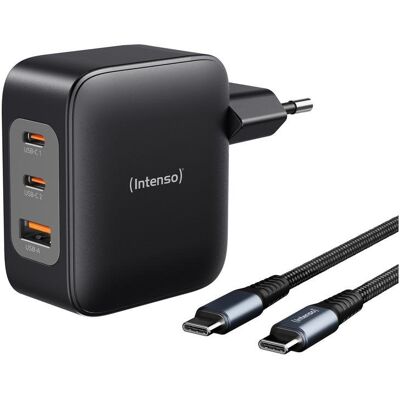 Fuente de Alimentación Intenso W100ACC+C520C 100 W carga rápida GaN 3 dispositivos Fuente de Alimentación Intenso W100ACC+C520C 100 W carga rápida GaN 3 dispositivos