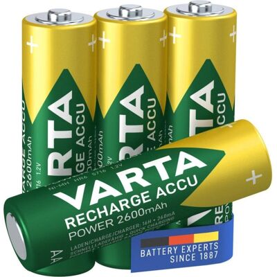 Varta Accu Pack 4 Pilas Recargables AA 2600mAh Varta Accu Pack 4 Pilas Recargables AA 2600mAh