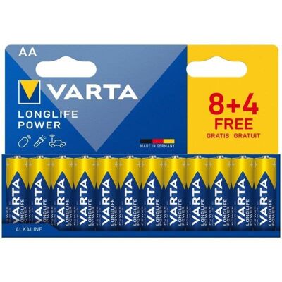 Pila Varta Longlife Power AA 12 unidades alcalinas alta potencia Pila Varta Longlife Power AA 12 unidades alcalinas alta potencia