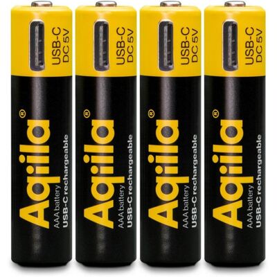 Batería Recargable Aqiila AAA Ión de Litio 1.5V 4 Unidades Batería Recargable Aqiila AAA Ión de Litio 1.5V 4 Unidades