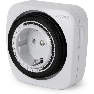 Reloj Temporizador Entac EMTM24-1E 230V 16A 3680W Negro y Blanco Reloj Temporizador Entac EMTM24-1E 230V 16A 3680W Negro y Blanco