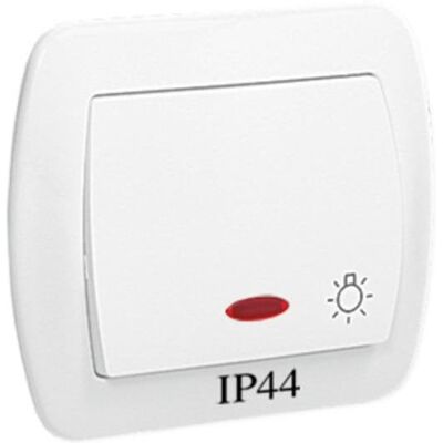 Interruptor inteligente Kontakt-Simon AS1BL/11 con iluminación y protección IP44 Interruptor inteligente Kontakt-Simon AS1BL/11 con iluminación y protección IP44